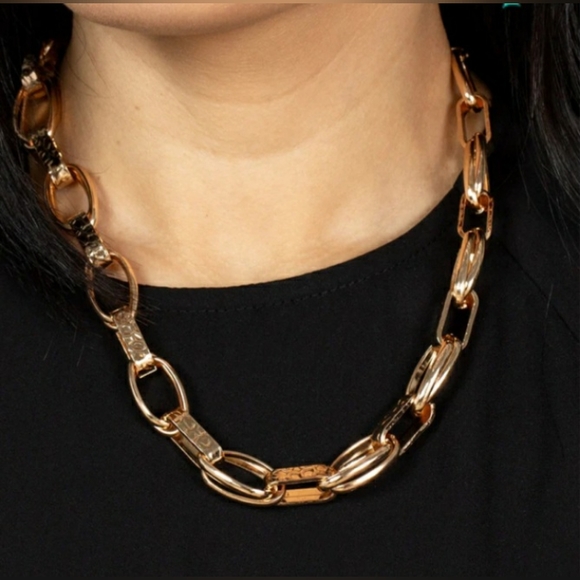 Boutique Jewelry - Motley In Motion Gold  Necklace and Earrings set.